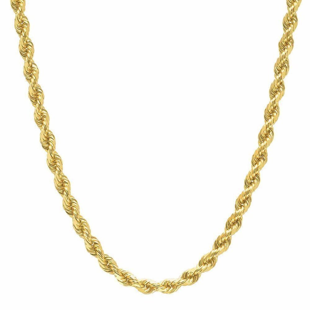 18k 4mm Rope Necklace Real 18" Necklace